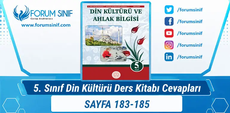5. Sınıf Din Kültürü Ders Kitabı Sayfa 183-185 Cevapları MEB Yayınları 5. Sınıf Din Kültürü Ders Kitabı Sayfa 183-185 Cevapları MEB Yayınları