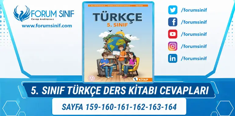 5. Sınıf Türkçe Ders Kitabı Sayfa 159-160-161-162-163-164 Cevapları 1. Kitap