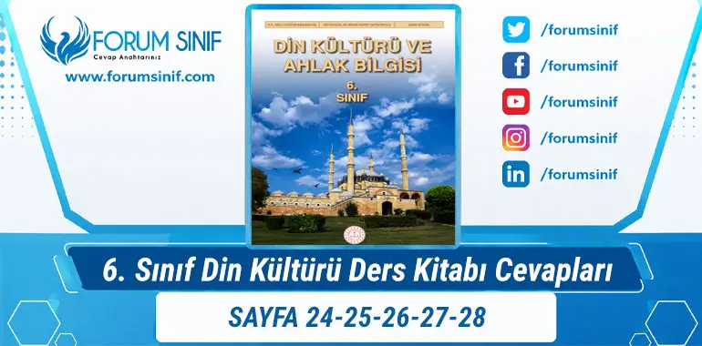 6. Sınıf Din Kültürü Ders Kitabı Sayfa 24-25-26-27-28. Cevapları MEB Yayınları