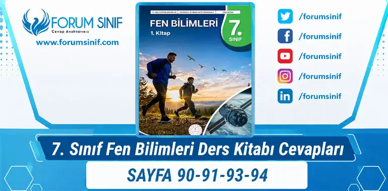 7. Sınıf Fen Bilimleri Ders Kitabı Sayfa 90-91-93-94 Cevapları 1. KİTAP