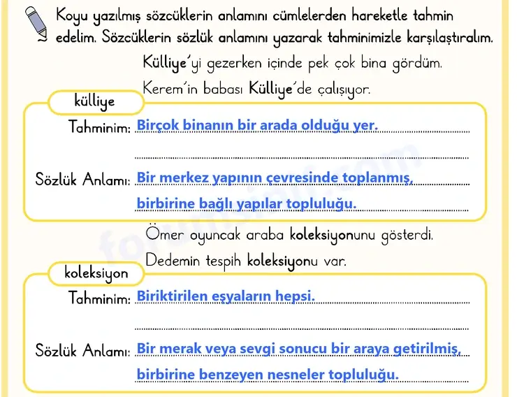 2. Sınıf Türkçe Sayfa 152 Cevapları 1. Kitap - 2