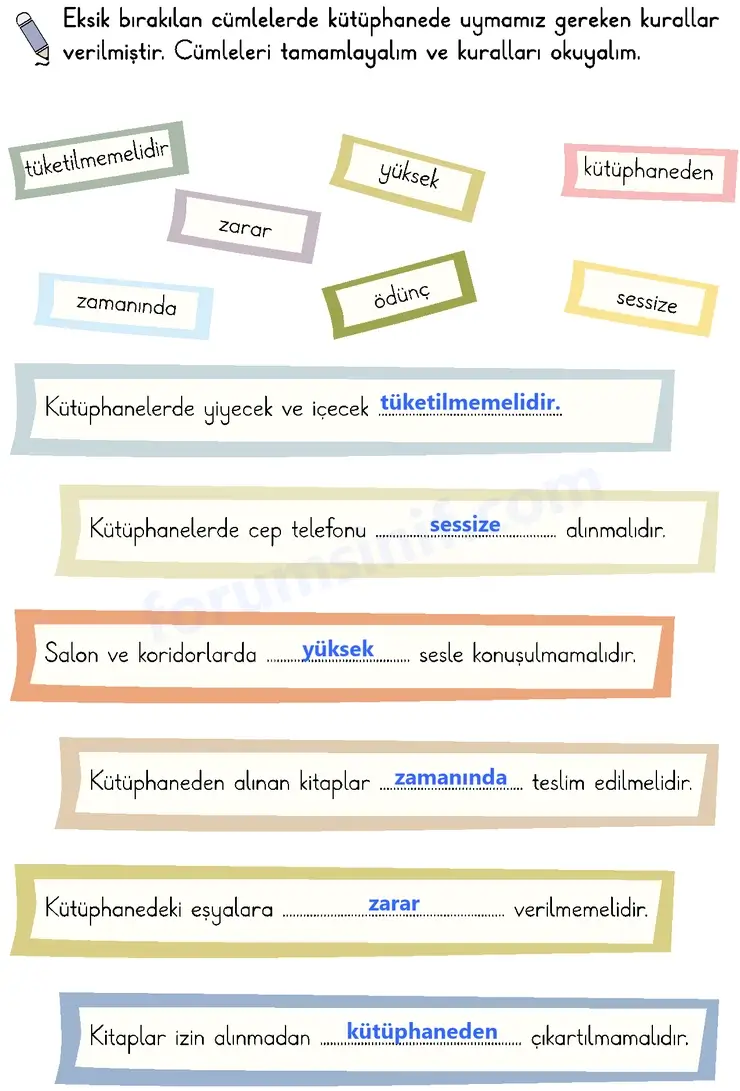 2. Sınıf Türkçe Sayfa 154 Cevapları 1. Kitap
