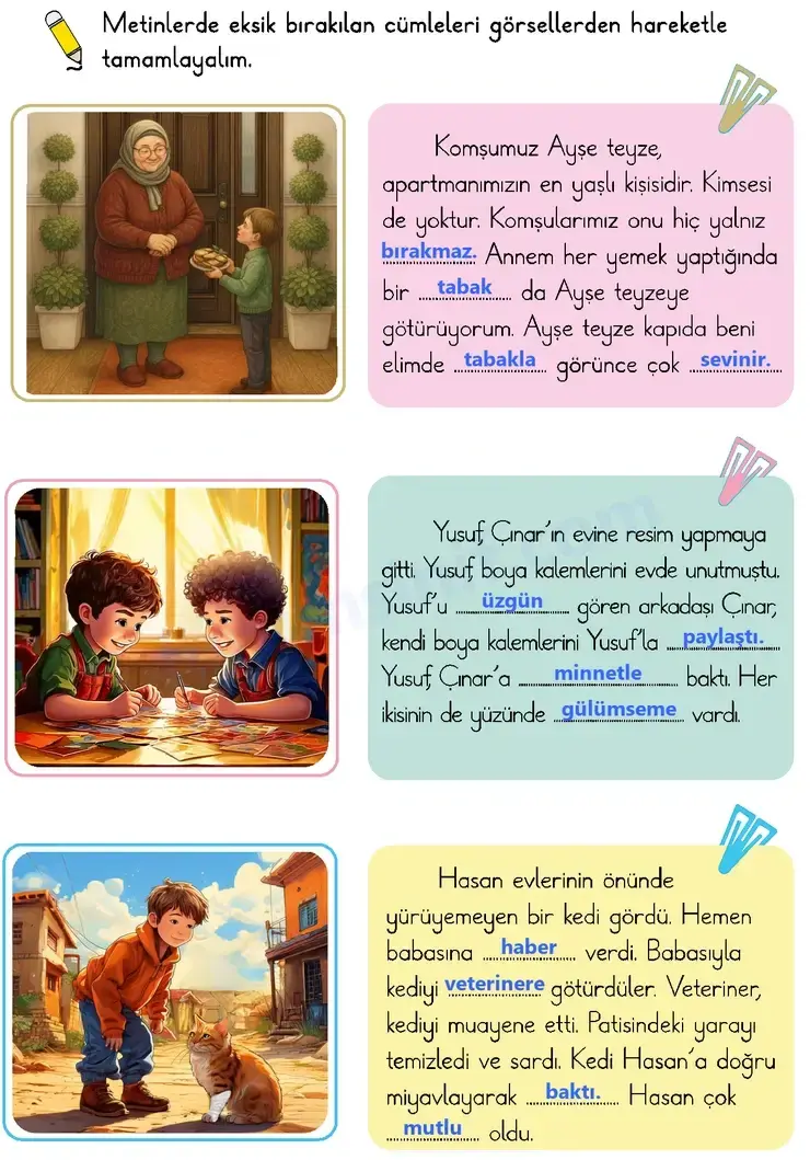 2. Sınıf Türkçe Sayfa 24 Cevapları 1. Kitap 2. Sınıf Türkçe Sayfa 24 Cevapları 1. Kitap