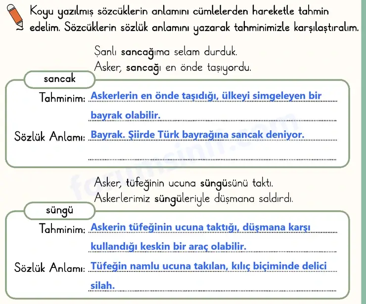 2. Sınıf Türkçe Sayfa 81 Cevapları 1. Kitap - 2