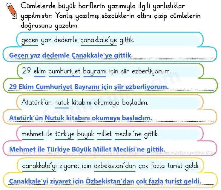 2. Sınıf Türkçe Sayfa 84 Cevapları 1. Kitap