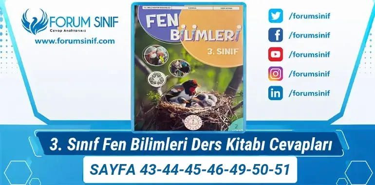 3. Sınıf Fen Bilimleri Ders Kitabı Sayfa 43-44-45-46-49-50-51 Cevapları 2. KİTAP 3. Sınıf Fen Bilimleri Ders Kitabı Sayfa 43-44-45-46-49-50-51 Cevapları 2. KİTAP