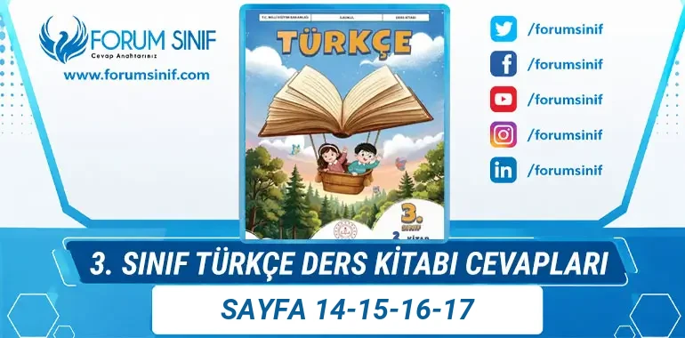 3. Sınıf Türkçe Ders Kitabı Sayfa 14-15-16-17 Cevapları 2. KİTAP