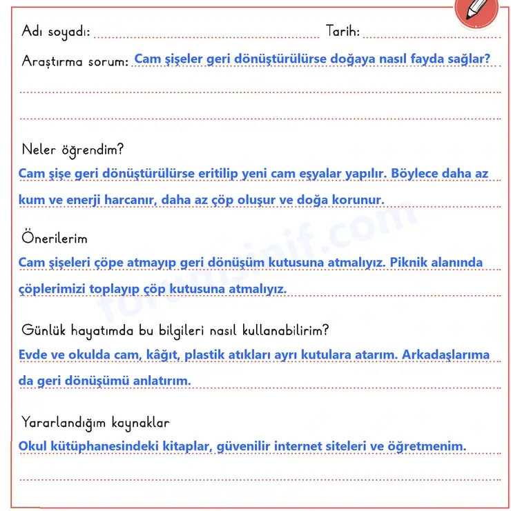 3. Sınıf Fen Bilimleri Sayfa 129 Cevapları 1. Kitap