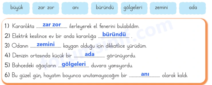 3. Sınıf Türkçe Ders Kitabı Sayfa 15 Cevapları 2. KİTAP