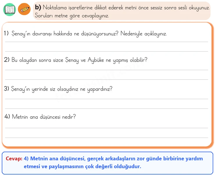 3. Sınıf Türkçe Ders Kitabı Sayfa 176 Cevapları 1. KİTAP