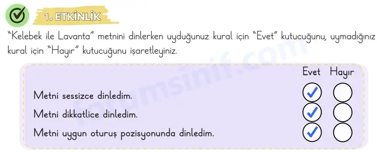 3. Sınıf Türkçe Sayfa 23 Cevapları 1. Kitap