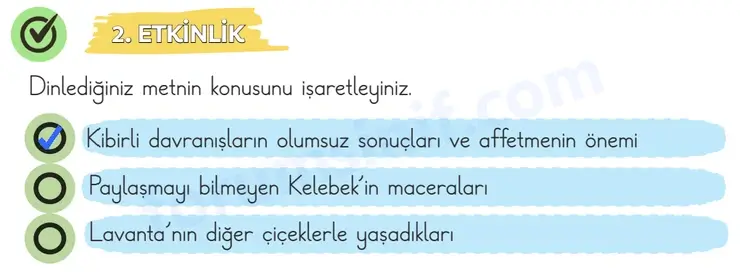 3. Sınıf Türkçe Sayfa 23 Cevapları 1. Kitap - 2