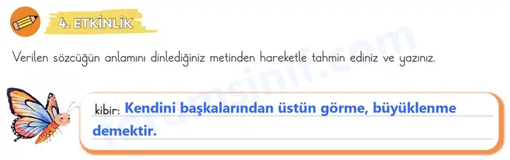 3. Sınıf Türkçe Sayfa 23 Cevapları 1. Kitap - 4