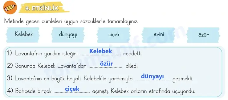 3. Sınıf Türkçe Sayfa 24 Cevapları 1. Kitap - 3
