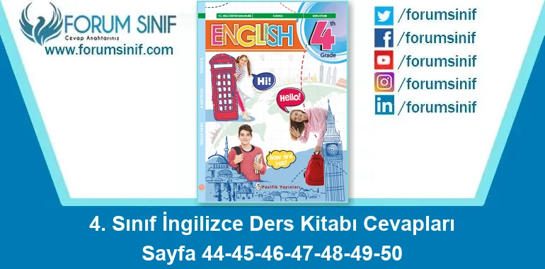 4. Sınıf İngilizce Ders Kitabı 44-45-46-47-48-49-50. Sayfa Cevapları Pasifik Yayınları 4. Sınıf İngilizce Ders Kitabı 44-45-46-47-48-49-50. Sayfa Cevapları Pasifik Yayınları