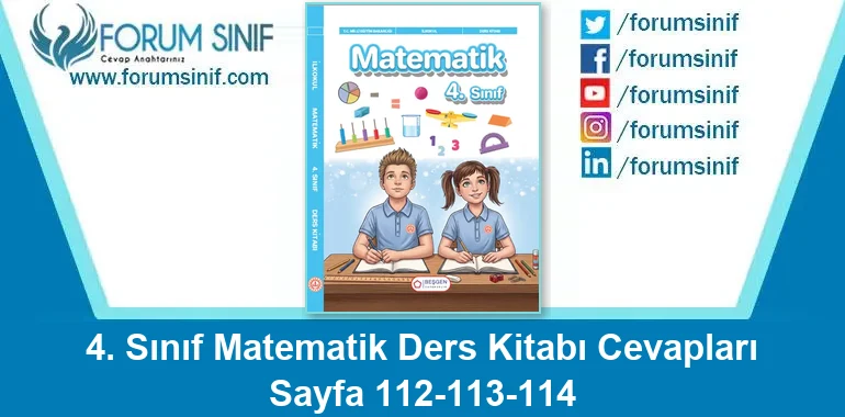 4. Sınıf Matematik Ders Kitabı Sayfa 112-113-114 Cevapları Beşgen Yayıncılık