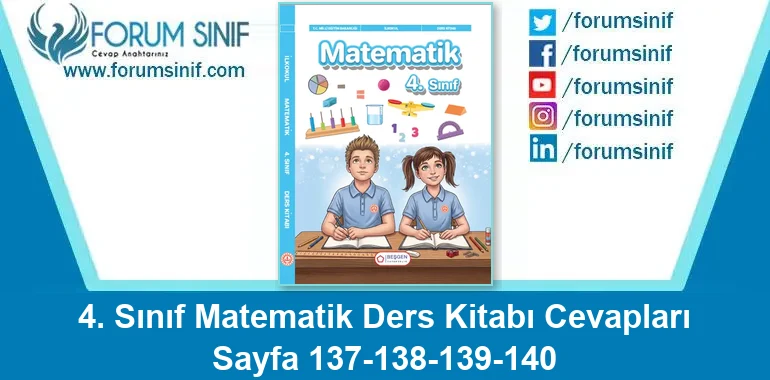 4. Sınıf Matematik Ders Kitabı Sayfa 137-138-139-140 Cevapları Beşgen Yayıncılık
