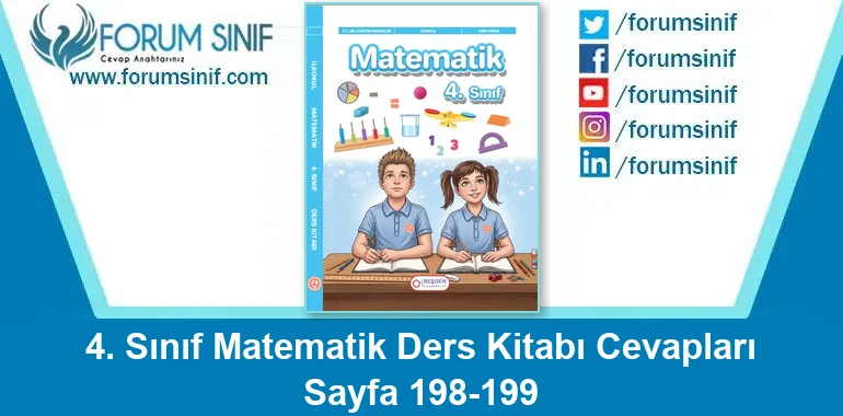 4. Sınıf Matematik Ders Kitabı Sayfa 198-199 Cevapları Beşgen Yayıncılık