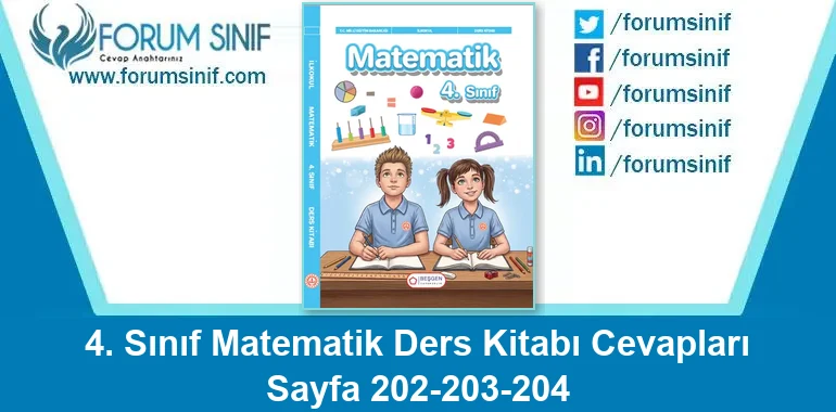 4. Sınıf Matematik Ders Kitabı Sayfa 202-203-204 Cevapları Beşgen Yayıncılık 4. Sınıf Matematik Ders Kitabı Sayfa 202-203-204 Cevapları Beşgen Yayıncılık