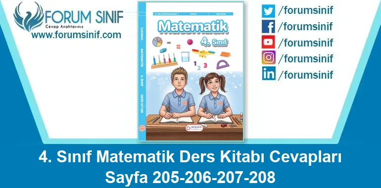 4. Sınıf Matematik Ders Kitabı Sayfa 205-206-207-208 Cevapları Beşgen Yayıncılık 4. Sınıf Matematik Ders Kitabı Sayfa 205-206-207-208 Cevapları Beşgen Yayıncılık