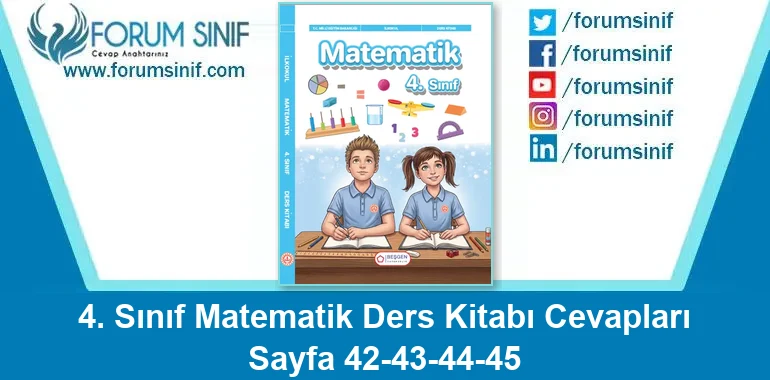 4. Sınıf Matematik Ders Kitabı Sayfa 42-43-44-45 Cevapları Beşgen Yayıncılık 4. Sınıf Matematik Ders Kitabı Sayfa 42-43-44-45 Cevapları Beşgen Yayıncılık