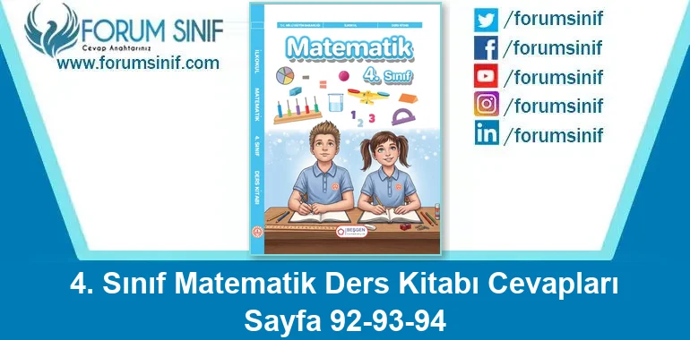 4. Sınıf Matematik Ders Kitabı Sayfa 92-93-94 Cevapları Beşgen Yayıncılık 4. Sınıf Matematik Ders Kitabı Sayfa 92-93-94 Cevapları Beşgen Yayıncılık