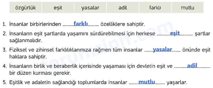4. Sınıf İnsan Hakları Ders Kitabı Sayfa 54 Cevapları Hecce Yayıncılık 4. Sınıf İnsan Hakları Ders Kitabı Sayfa 54 Cevapları Hecce Yayıncılık