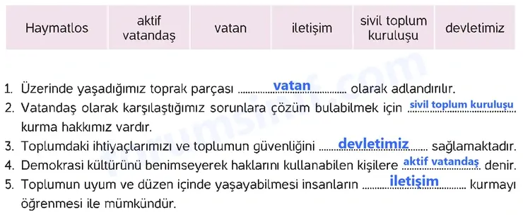 4. Sınıf İnsan Hakları Ders Kitabı Sayfa 98 Cevapları Hecce Yayıncılık
