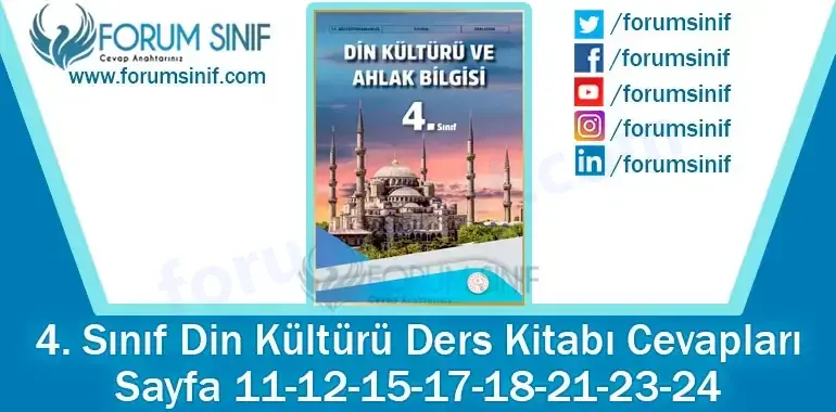 4. Sınıf Din Kültürü Ders Kitabı Sayfa 11-12-15-17-18-21-23-24 Cevapları MEB Yayınları 4. Sınıf Din Kültürü Ders Kitabı Sayfa 11-12-15-17-18-21-23-24 Cevapları MEB Yayınları