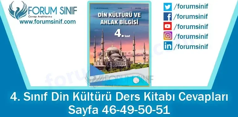 4. Sınıf Din Kültürü Ders Kitabı Sayfa 46-49-50-51. Cevapları MEB Yayınları