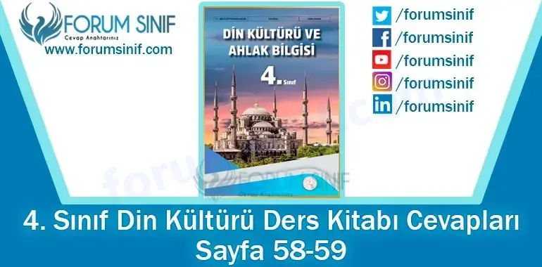 4. Sınıf Din Kültürü Ders Kitabı Sayfa 58-59. Cevapları MEB Yayınları 4. Sınıf Din Kültürü Ders Kitabı Sayfa 58-59. Cevapları MEB Yayınları