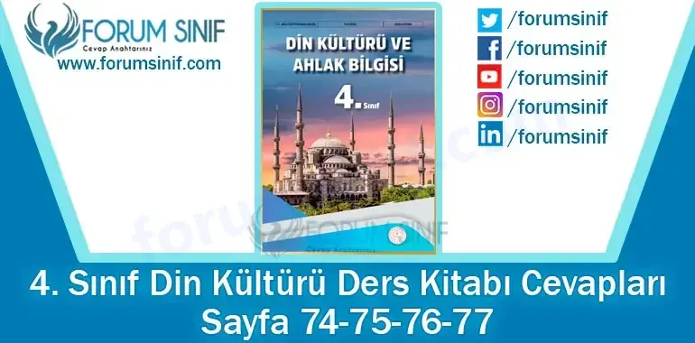 4. Sınıf Din Kültürü Ders Kitabı Sayfa 74-75-76-77. Cevapları MEB Yayınları 4. Sınıf Din Kültürü Ders Kitabı Sayfa 74-75-76-77. Cevapları MEB Yayınları