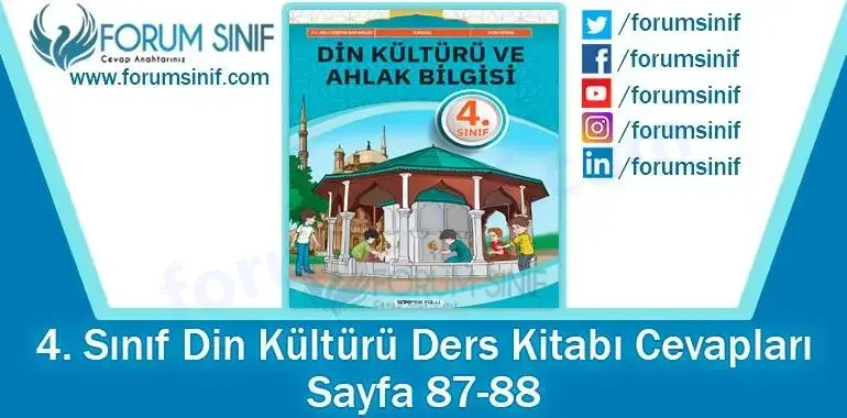 4. Sınıf Din Kültürü Ders Kitabı Sayfa 87-88. Cevapları SDR İpekyolu Yayıncılık 4. Sınıf Din Kültürü Ders Kitabı Sayfa 87-88. Cevapları SDR İpekyolu Yayıncılık