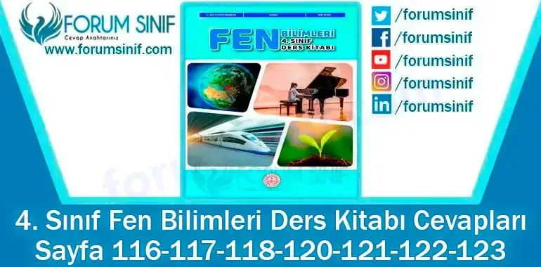 4. Sınıf Fen Bilimleri Ders Kitabı 116-117-118-120-121-122-123. Sayfa Cevapları MEB Yayınları
