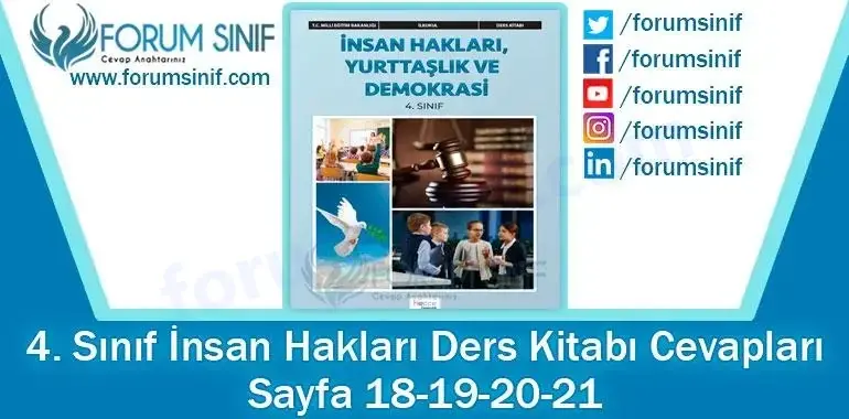 4. Sınıf İnsan Hakları Ders Kitabı 18-19-20-21. Sayfa Cevapları Hecce Yayıncılık 4. Sınıf İnsan Hakları Ders Kitabı 18-19-20-21. Sayfa Cevapları Hecce Yayıncılık