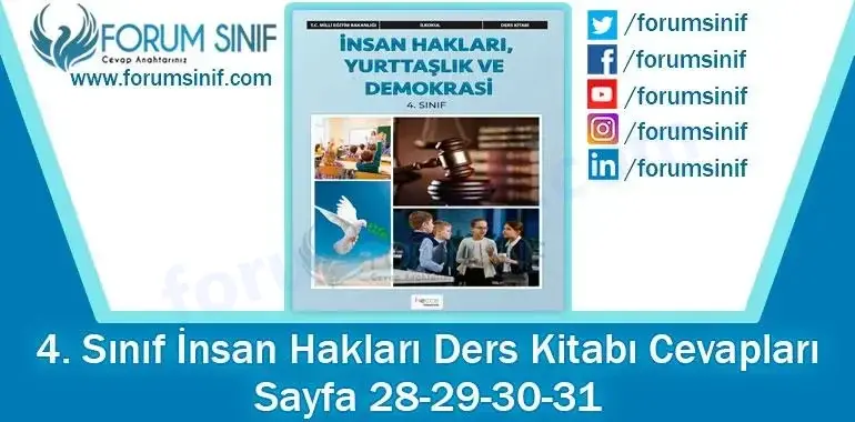 4. Sınıf İnsan Hakları Ders Kitabı 28-29-30-31. Sayfa Cevapları Hecce Yayıncılık 4. Sınıf İnsan Hakları Ders Kitabı 28-29-30-31. Sayfa Cevapları Hecce Yayıncılık