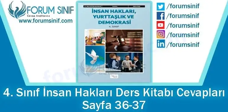 4. Sınıf İnsan Hakları Ders Kitabı 36-37. Sayfa Cevapları Hecce Yayıncılık