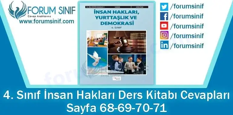 4. Sınıf İnsan Hakları Ders Kitabı 68-69-70-71. Sayfa Cevapları Hecce Yayıncılık 4. Sınıf İnsan Hakları Ders Kitabı 68-69-70-71. Sayfa Cevapları Hecce Yayıncılık