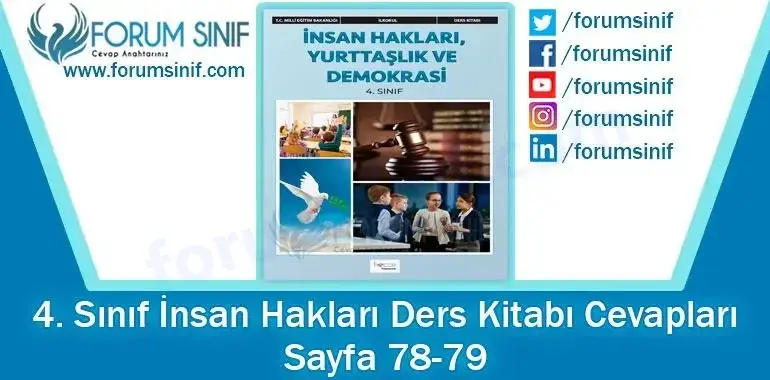 4. Sınıf İnsan Hakları Ders Kitabı 78-79. Sayfa Cevapları Hecce Yayıncılık