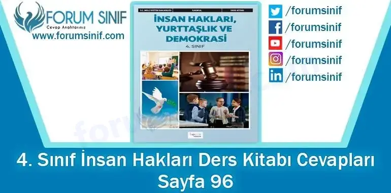 4. Sınıf İnsan Hakları Ders Kitabı 96. Sayfa Cevapları Hecce Yayıncılık