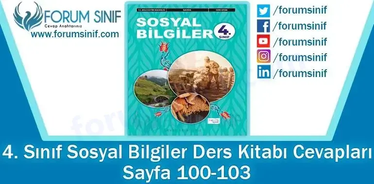 4. Sınıf Sosyal Bilgiler Ders Kitabı 100-103. Sayfa Cevapları Hecce Yayıncılık 4. Sınıf Sosyal Bilgiler Ders Kitabı 100-103. Sayfa Cevapları Hecce Yayıncılık