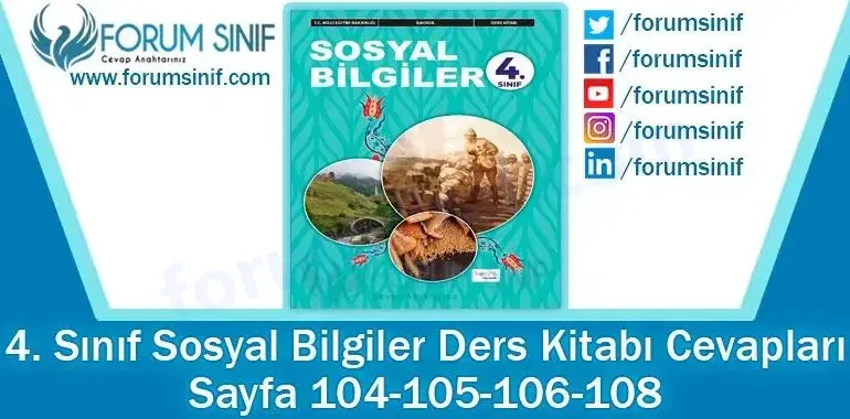 4. Sınıf Sosyal Bilgiler Ders Kitabı 104-105-106-108. Sayfa Cevapları Hecce Yayıncılık 4. Sınıf Sosyal Bilgiler Ders Kitabı 104-105-106-108. Sayfa Cevapları Hecce Yayıncılık