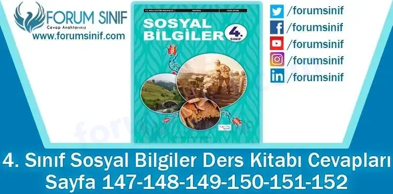4. Sınıf Sosyal Bilgiler Ders Kitabı 147-148-149-150-151-152. Sayfa Cevapları Hecce Yayıncılık 4. Sınıf Sosyal Bilgiler Ders Kitabı 147-148-149-150-151-152. Sayfa Cevapları Hecce Yayıncılık