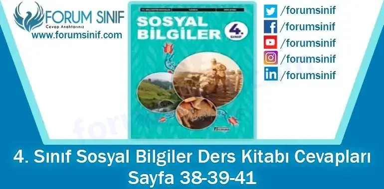 4. Sınıf Sosyal Bilgiler Ders Kitabı 38-39-41. Sayfa Cevapları Hecce Yayıncılık