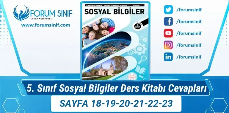 5. Sınıf Sosyal Bilgiler Ders Kitabı Sayfa 18-19-20-21-22-23 Cevapları 2. KİTAP
