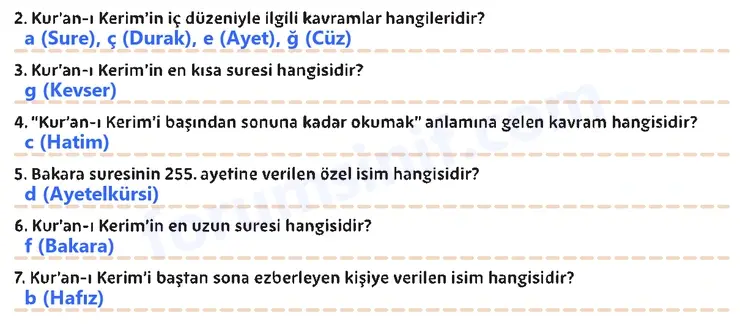 5. Sınıf Din Kültürü Sayfa 123 Cevapları MEB Yayınları 5. Sınıf Din Kültürü Sayfa 123 Cevapları MEB Yayınları