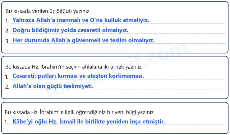 5. Sınıf Din Kültürü Sayfa 140 Cevapları MEB Yayınları 5. Sınıf Din Kültürü Sayfa 140 Cevapları MEB Yayınları