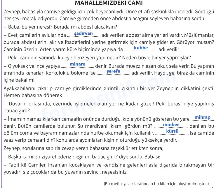 5. Sınıf Din Kültürü Sayfa 175 Cevapları MEB Yayınları