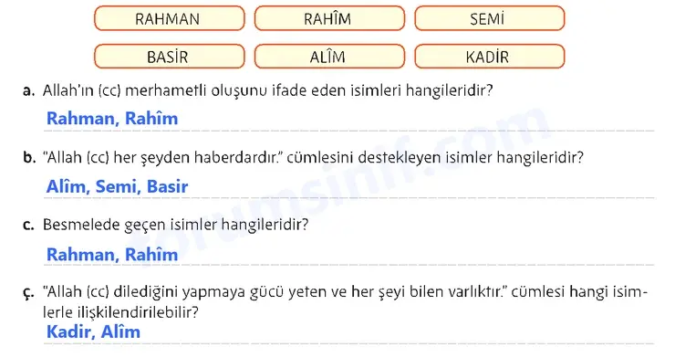 5. Sınıf Din Kültürü Sayfa 35 Cevapları MEB Yayınları 5. Sınıf Din Kültürü Sayfa 35 Cevapları MEB Yayınları