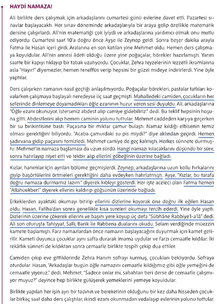 5. Sınıf Din Kültürü Sayfa 71 Cevapları MEB Yayınları